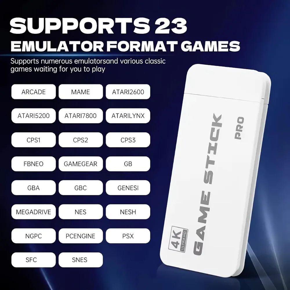 Retro HDMI Game Console Stick with 2 Wireless Controllers