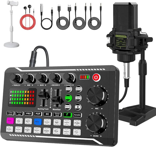 All-in-One Podcast Audio Mixer Bundle with Microphone