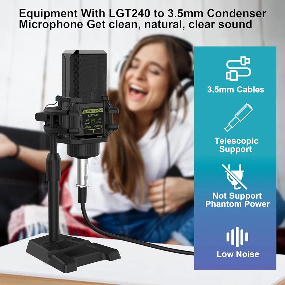 All-in-One Podcast Audio Mixer Bundle with Microphone