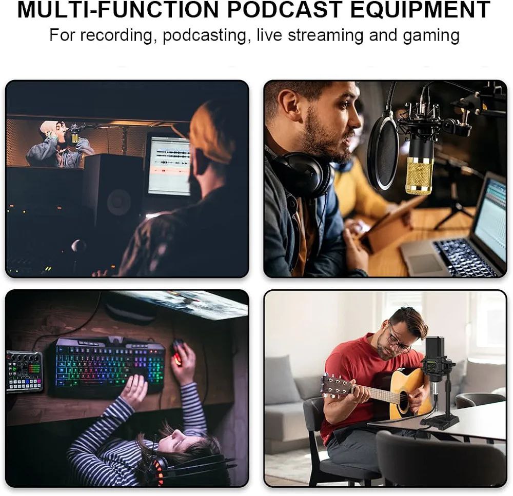 All-in-One Podcast Audio Mixer Bundle with Microphone