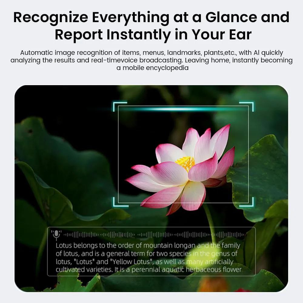 AI Smart Glasses with 1080P Camera & Bluetooth