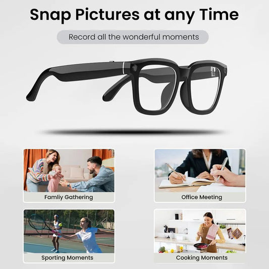 AI Smart Glasses with 1080P Camera & Bluetooth