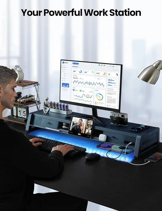 VAYDEER Dual Monitor Stand with Wireless Charging