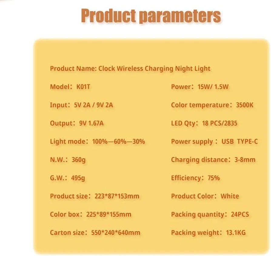 Smart Alarm Clock Lamp – 3-in-1 Wireless Charger